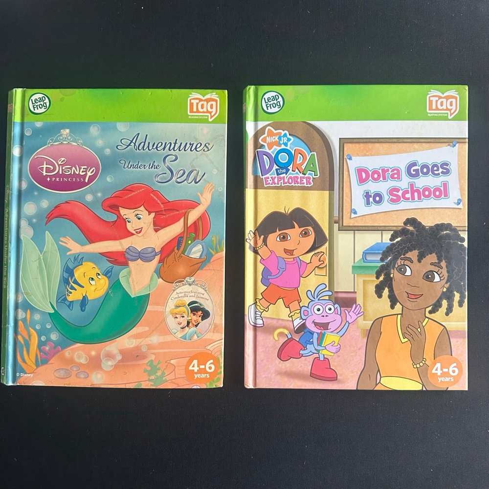 LeapFrog Learning set Disney Dora & Little Mermaid Books